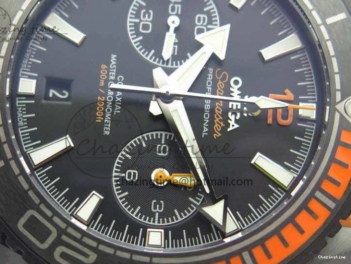 1230 Planet Ocean Master Chronometer Chrono DLC OM 1:1 Best Edition Black Dial On Nylon Strap A Chic 8103